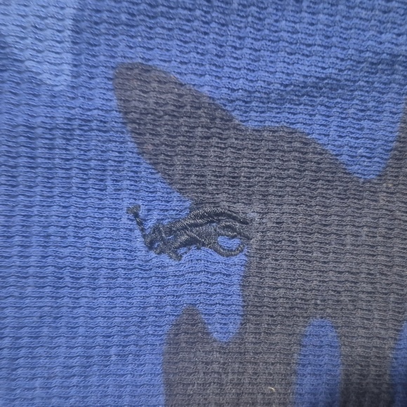 Polo Ralph Lauren Blue Camo Long Sleeve Shirt Sz L - Picture 7 of 7
